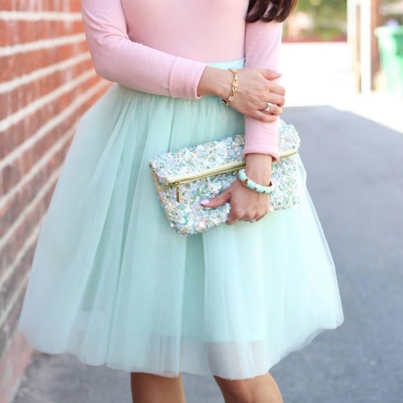 Mint Tulle Skirt - Picture 5 of 8